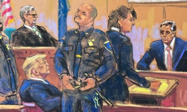 JUICIO TRUMP: SOLO POR MEDIO DE DIBUJOS SE PUEDE CONOCER LO QUE PASA DENTRO DE LA SALA DEL TRIBUNAL