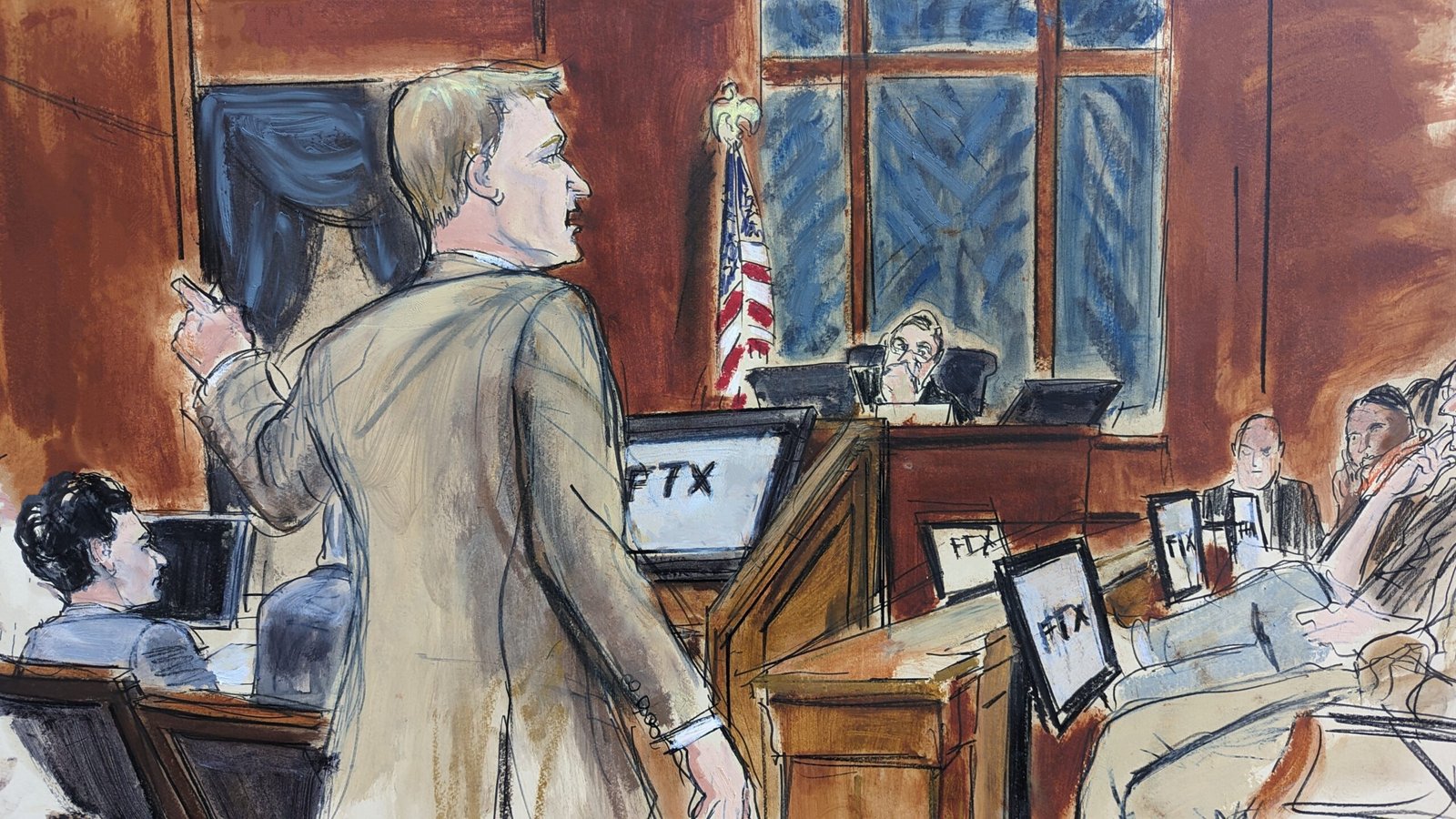 JUICIO TRUMP:SOLO POR MEDIO DE DIBUJOS SE PUEDE CONOCER LO QUE PASA DENTRO DE LA SALA DEL TRIBUNAL