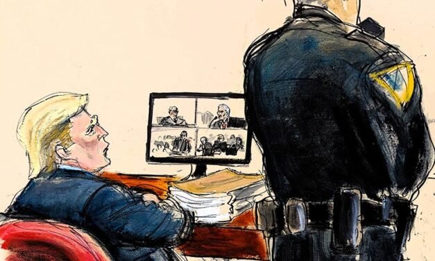 JUICIO TRUMP: SOLO POR MEDIO DE DIBUJOS SE PUEDE CONOCER LO QUE PASA DENTRO DE LA SALA DEL TRIBUNAL