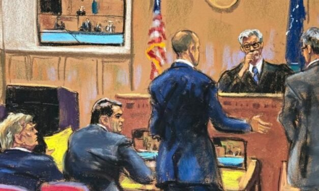 JUICIO TRUMP: SOLO POR MEDIO DE DIBUJOS SE PUEDE CONOCER LO QUE PASA DENTRO DE LA SALA DEL TRIBUNAL