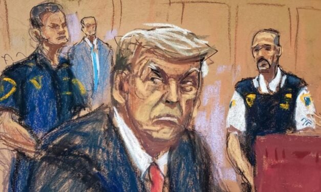 JUICIO TRUMP: SOLO POR MEDIO DE DIBUJOS SE PUEDE CONOCER LO QUE PASA DENTRO DE LA SALA DEL TRIBUNAL