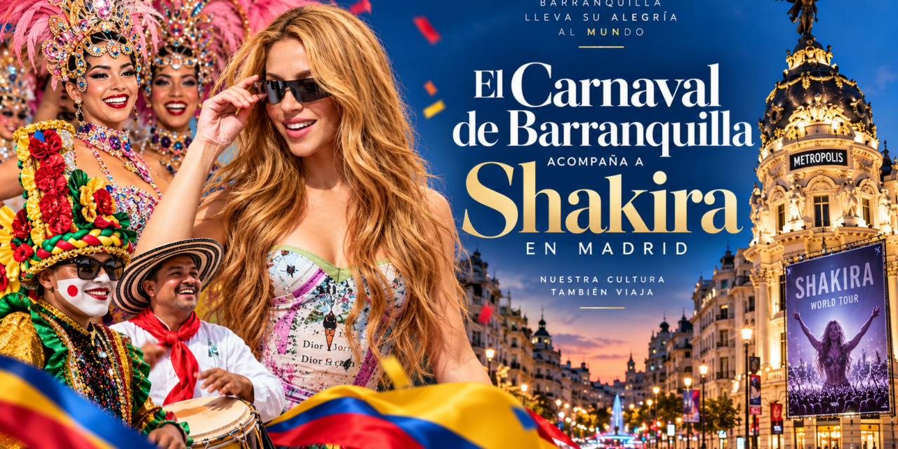 EL CARNAVAL DE BARRANQUILLA ATERRIZÓ EN MADRID Y SE PREPARA PARA BAILAR CON SHAKIRA